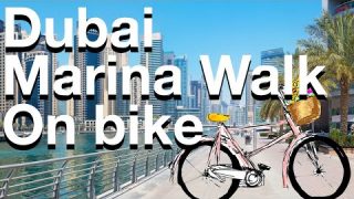Cycling the Dubai Marina Walk full run real time in 4k